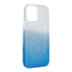 iPhone 12 Mini szilikon tok, hátlaptok, telefon tok, csillámos, kék-ezüst