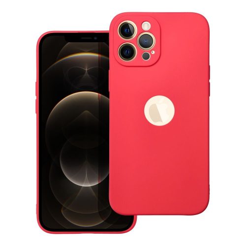 iPhone 12 Pro Max szilikon tok, hátlaptok, telefon tok, matt, piros, Soft