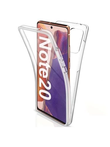 Samsung Galaxy Note 20 / Note 20 5G telefon tok, szilikon előlap+műanyag hátlap, elő+hátlapi, 360 fokos védelem, átlátszó