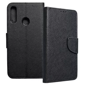   Samsung Galaxy A20s könyvtok, fliptok, telefon tok, bankkártyatartós, mágneszáras, fekete, Fancy