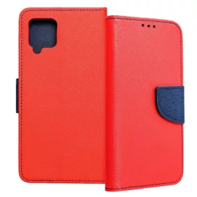   Samsung Galaxy A42 5G könyvtok, fliptok, telefon tok, bankkártyatartós, mágneszáras, piros-sötétkék, Fancy