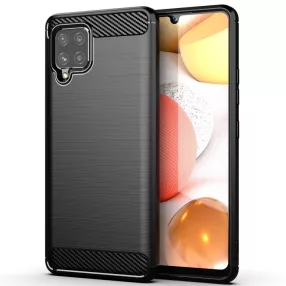   Samsung Galaxy A42 5G szilikon tok, hátlaptok, telefon tok, karbon mintás, fekete, Carbon case