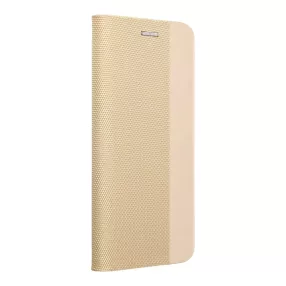   Huawei P Smart 2021 könyvtok, fliptok, telefon tok, bankkártyatartós, mágneszáras, arany, Sensitive