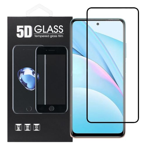 Xiaomi Mi 10T Lite 5G üvegfólia, tempered glass, előlapi, 5D, edzett, hajlított, fekete kerettel