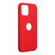 iPhone 12 Mini szilikon tok, hátlaptok, telefon tok, velúr belsővel, logonál kivágott, matt, piros, Silicone Premium