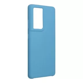   Samsung Galaxy S21 Ultra 5G szilikon tok, hátlaptok, telefon tok, velúr belsővel, matt, kék, Silicone Premium