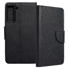   Samsung Galaxy S21 Plus 5G (S21+ 5G) könyvtok, fliptok, telefon tok, bankkártyatartós, mágneszáras, fekete, Fancy