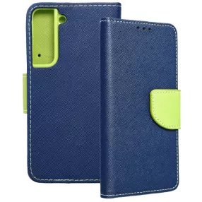   Samsung Galaxy S21 Plus 5G (S21+ 5G) könyvtok, fliptok, telefon tok, bankkártyatartós, mágneszáras, sötétkék-zöld, Fancy
