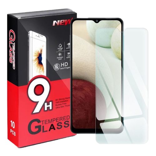 Samsung Galaxy A12 / A12 Nacho / M12 üvegfólia, tempered glass, előlapi, edzett, 10db/csomag