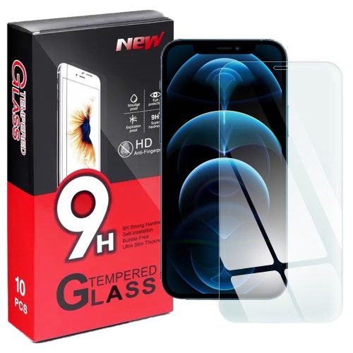 iPhone 12 Pro Max üvegfólia, tempered glass, előlapi, edzett, 10db/csomag