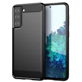   Samsung Galaxy S21 Plus 5G (S21+ 5G) szilikon tok, hátlaptok, telefon tok, karbon mintás, fekete, Carbon case
