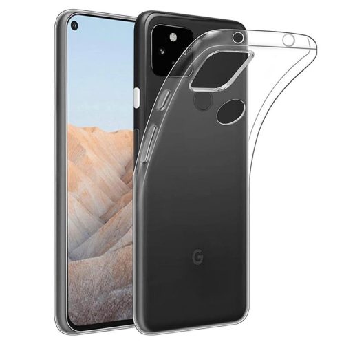 Google Pixel 5a szilikon tok, hátlaptok, telefon tok, vékony, átlátszó, 0.5mm