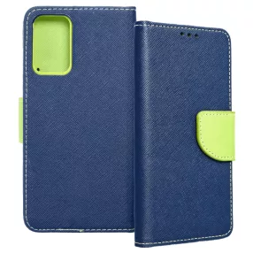   Samsung Galaxy A72 4G / 5G könyvtok, fliptok, telefon tok, bankkártyatartós, mágneszáras, sötétkék-zöld, Fancy