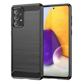   Samsung Galaxy A72 4G / 5G szilikon tok, hátlaptok, telefon tok, karbon mintás, fekete, Carbon case