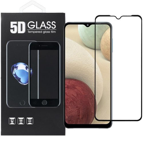 Samsung Galaxy A32 4G üvegfólia, tempered glass, előlapi, 5D, hajlított, edzett, fekete kerettel