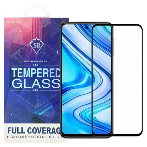 Xiaomi Redmi Note 10 5G üvegfólia, tempered glass, előlapi, 5D, edzett, hajlított, fekete kerettel