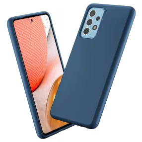   Samsung Galaxy A72 4G / 5G szilikon tok, hátlaptok, telefon tok, velúr belsővel, matt, kék, Silicone