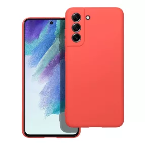   Samsung Galaxy S21 Plus 5G (S21+ 5G) szilikon tok, hátlaptok, telefon tok, velúr belsővel, matt, barack színű, Silicone