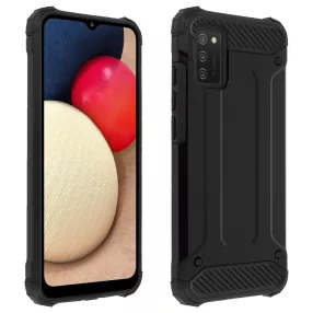   Samsung Galaxy A02S hátlap tok, telefon tok, ütésálló, fekete, Armor