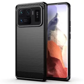   Xiaomi Mi 11 Ultra 5G szilikon tok, hátlaptok, telefon tok, karbon mintás, fekete, Carbon case