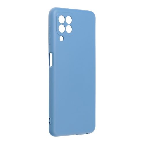 Samsung Galaxy A22 4G szilikon tok, hátlaptok, telefon tok, velúr belsővel, matt, kék, Silicone
