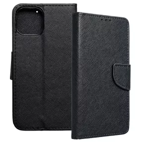   iPhone 13 Mini könyvtok, fliptok, telefon tok, bankkártyatartós, mágneszáras, fekete, Fancy