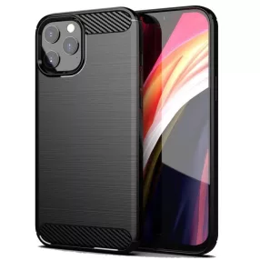   iPhone 13 Pro szilikon tok, hátlaptok, telefon tok, karbon mintás, fekete, Carbon case