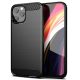 iPhone 13 Pro szilikon tok, hátlaptok, telefon tok, karbon mintás, fekete, Carbon case