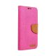 iPhone 13 Pro Max könyvtok, flip tok, telefon tok, mágneszáras, bankkártya tartós, rózsaszín, Canvas