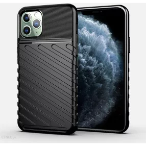   iPhone 12 Pro Max szilikon tok, hátlap tok, ütésálló, fekete, Thunder