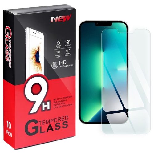 iPhone 13 Pro Max / 14 Plus üvegfólia, tempered glass, előlapi, edzett, 10db/csomag