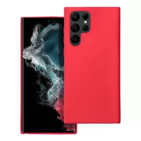   Samsung Galaxy S22 Ultra 5G szilikon tok, hátlaptok, telefon tok, matt, piros, Soft
