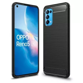   Oppo Reno6 5G szilikon tok, hátlaptok, telefon tok, karbon mintás, fekete, Carbon case