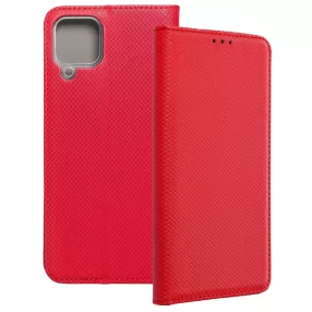   Samsung Galaxy M22 könyvtok, fliptok, telefon tok, bankkártyatartós, mágneszáras, piros, Smart Case book