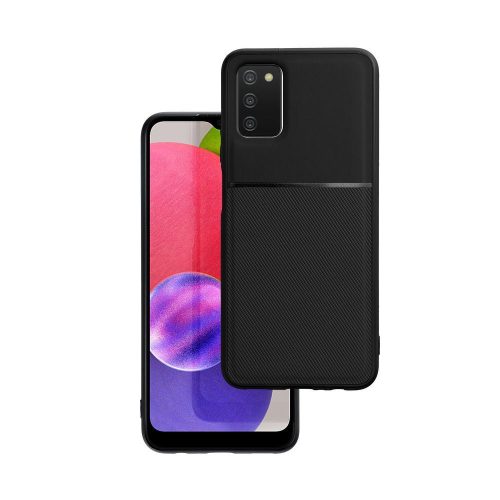 Samsung Galaxy A03s hátlap tok, telefon tok, stílusos, prémium, fekete, Noble Case