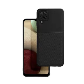   Samsung Galaxy A12 / A12 Nacho / M12 hátlap tok, telefon tok, stílusos, prémium, fekete, Noble Case
