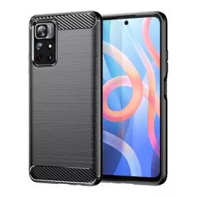   Xiaomi Poco M4 Pro 5G szilikon tok, hátlaptok, telefon tok, karbon mintás, fekete, Carbon case