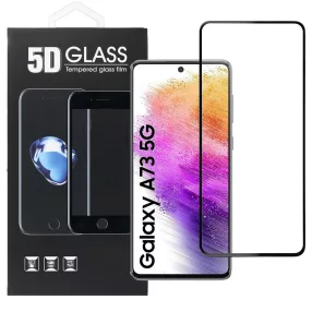   Samsung Galaxy A73 5G üvegfólia, tempered glass, előlapi, 5D, edzett, hajlított, fekete kerettel