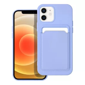   iPhone 12 / 12 Pro szilikon tok, hátlap tok, telefon tok, bankkártya tartóval, lila, Card