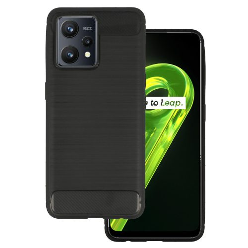 Realme 9 4G szilikon tok, hátlaptok, telefon tok, karbon mintás, fekete, Carbon case