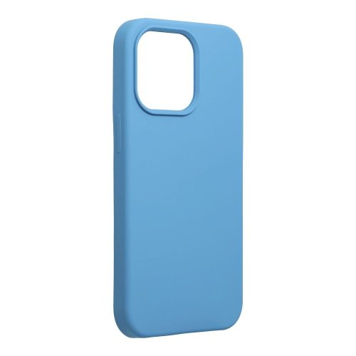 iPhone 14 Pro Max szilikon tok, hátlaptok, telefon tok, velúr belsővel, matt, kék, Silicone Premium
