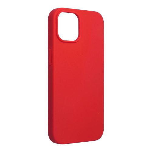 iPhone 14 szilikon tok, hátlaptok, telefon tok, velúr belsővel, matt, piros, Silicone Premium