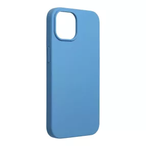   iPhone 14 szilikon tok, hátlaptok, telefon tok, velúr belsővel, matt, kék, Silicone Premium