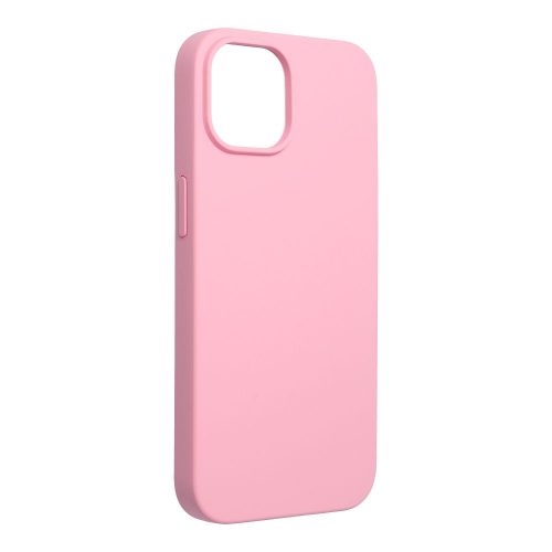iPhone 14 szilikon tok, hátlaptok, telefon tok, velúr belsővel, matt, rózsaszín, Silicone Premium
