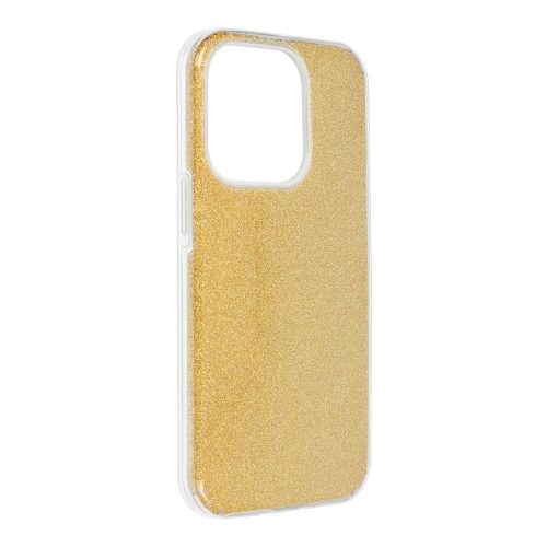 iPhone 14 Pro Max szilikon tok, hátlaptok, telefon tok, csillámos, arany
