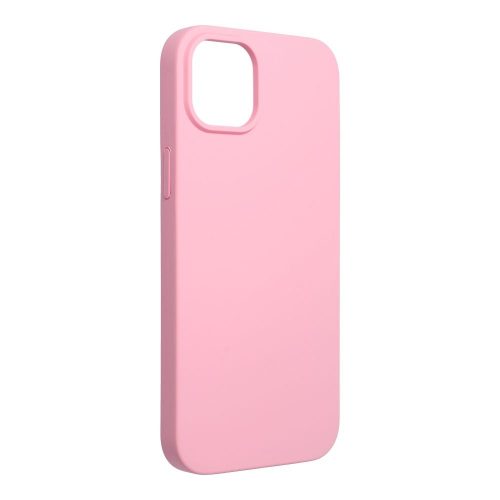iPhone 14 Plus szilikon tok, hátlaptok, telefon tok, velúr belsővel, matt, rózsaszín, Silicone Premium