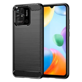   Xiaomi Poco C40 szilikon tok, hátlaptok, telefon tok, karbon mintás, fekete, Carbon case