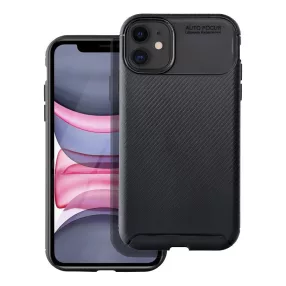   iPhone 11 szilikon tok, hátlaptok, telefon tok, karbon mintás, fekete, Carbon Premium