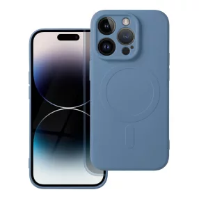   iPhone 14 Pro Max szilikon tok, hátlaptok, TPU telefon tok, MagSafe kompatibilis, kék, Mag Cover