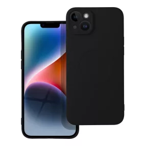   iPhone 14 szilikon tok, hátlaptok, TPU telefon tok, MagSafe kompatibilis, fekete, Mag Cover